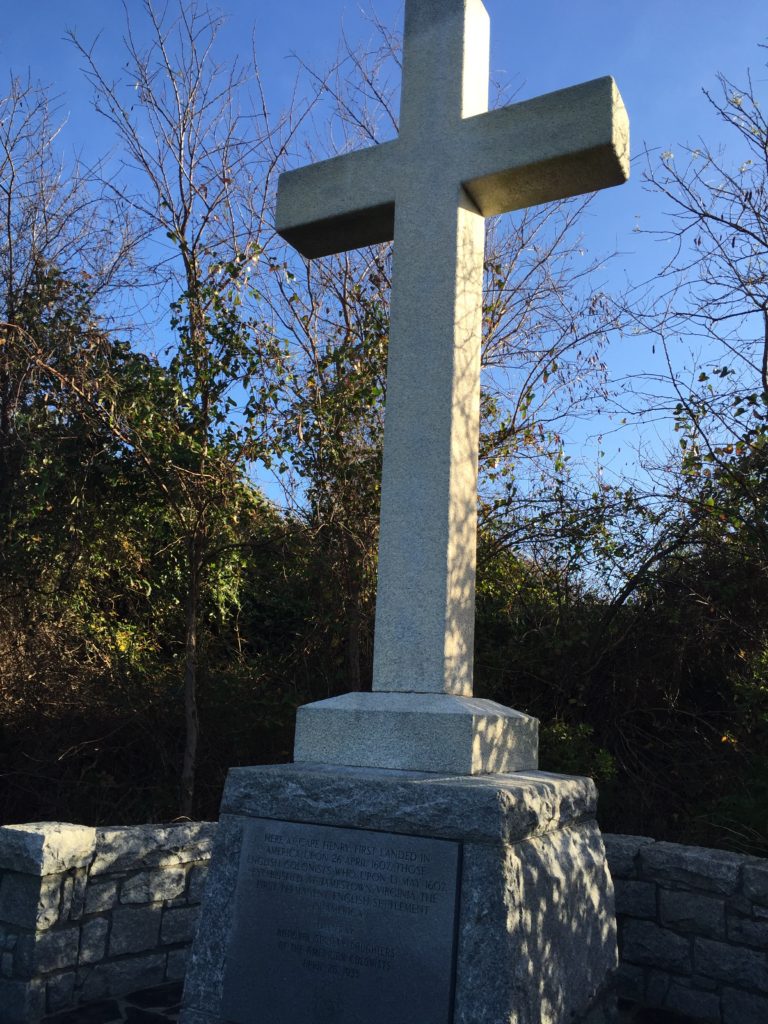 Replica of Rev. Robert Hunt's cross--Cape Henry